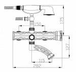 Смеситель для ванны и душа Zorg Antic A 100W-SL