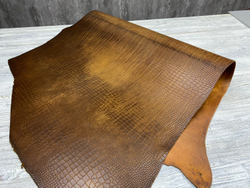 Ременная кожа Crocco Oliva Brown (3,2 мм+) цв. Коричнево-оливковый