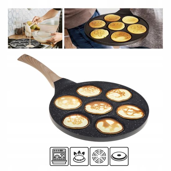 Сковорода для оладий 26 см. Kamille КМ 4214 смайлики