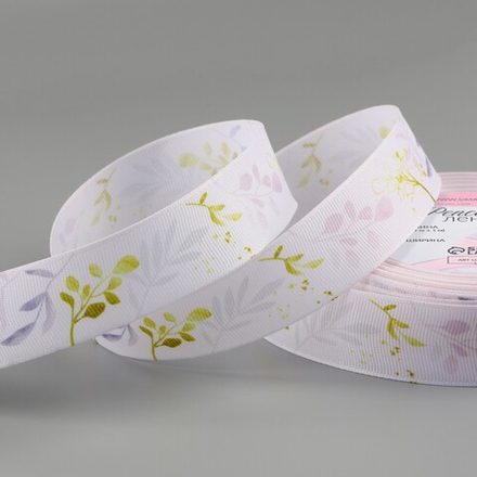 Лента репсовая 25мм*25±1яр!д(23м±1м) осенние листья АУ 9703791