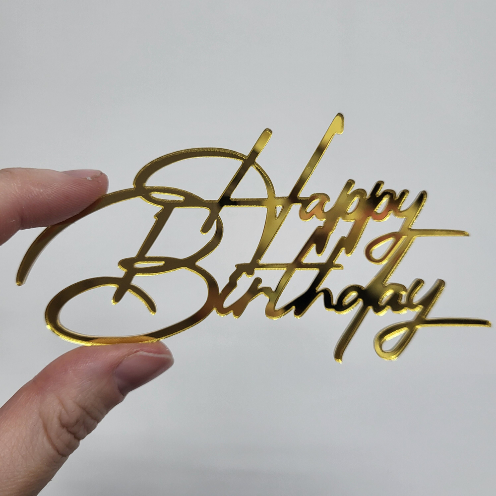 Топпер Happy Birthday №9 (Боковина, золото)