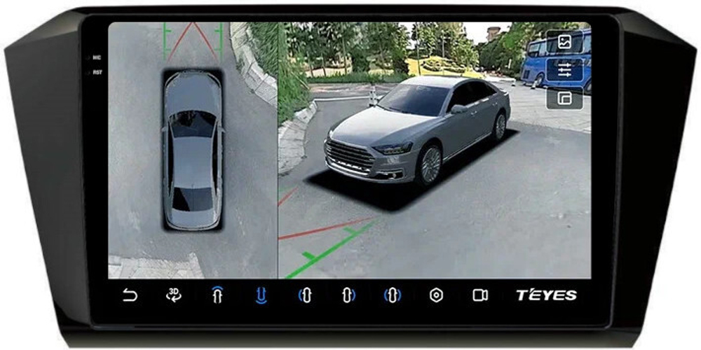 Магнитола для Volkswagen Passat 2015+ (без штатного усилителя) - Teyes CC3-2K-360 на Android 10, 2K QLED, 6Гб+128Гб, CarPlay, 4G SIM-слот, 4 камеры в комплекте