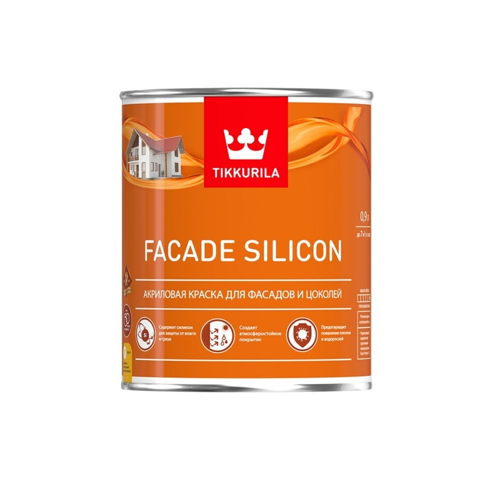 Tikkurila Facade Silicon Краска акриловая для фасадов и цоколей Глубокоматовая "База А" 2,7L