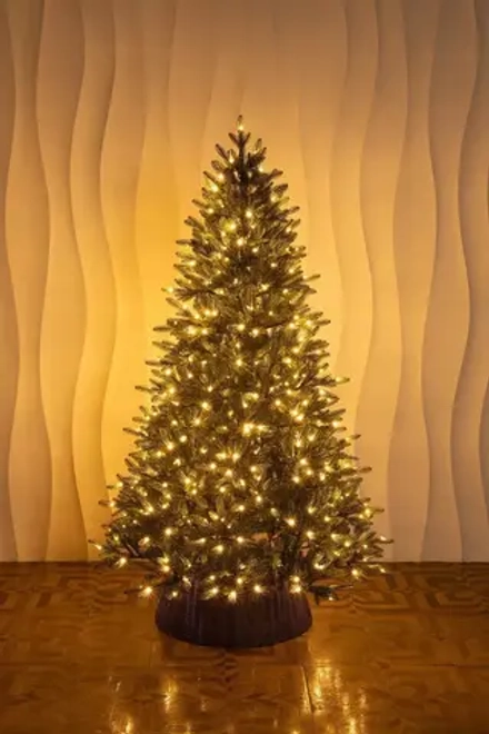 Искусственная елка Никольская 210 см., 100% литая хвоя, 450 теплых белых Led ламп, ЕлкиТорг (68210)