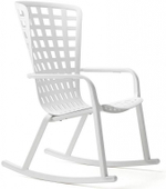 Кресло-качалка пластиковое с подушкой Nardi Folio, белый, розовый