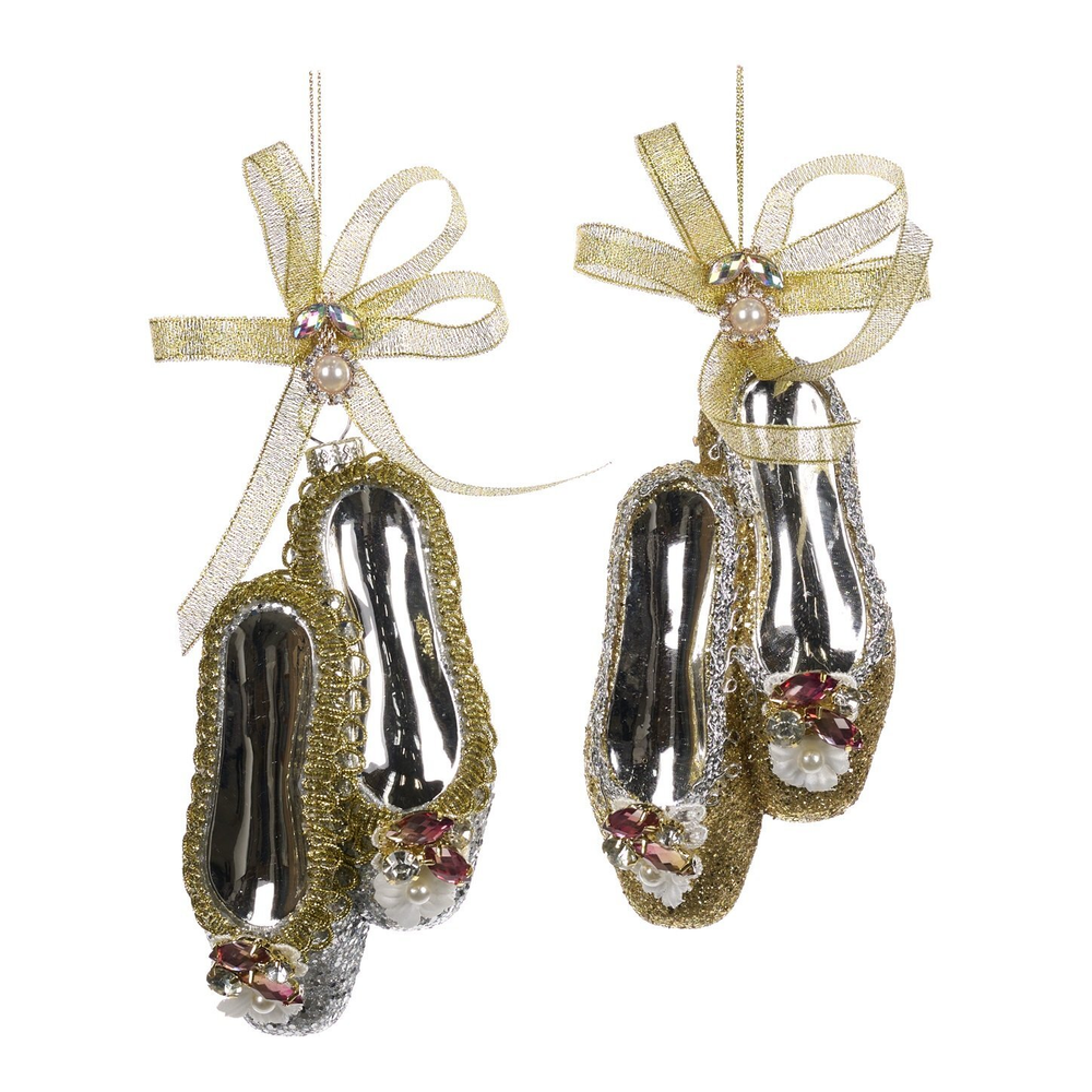 Набор новогодних украшений Балетки 2 пары 14см Goodwill M&G золотые