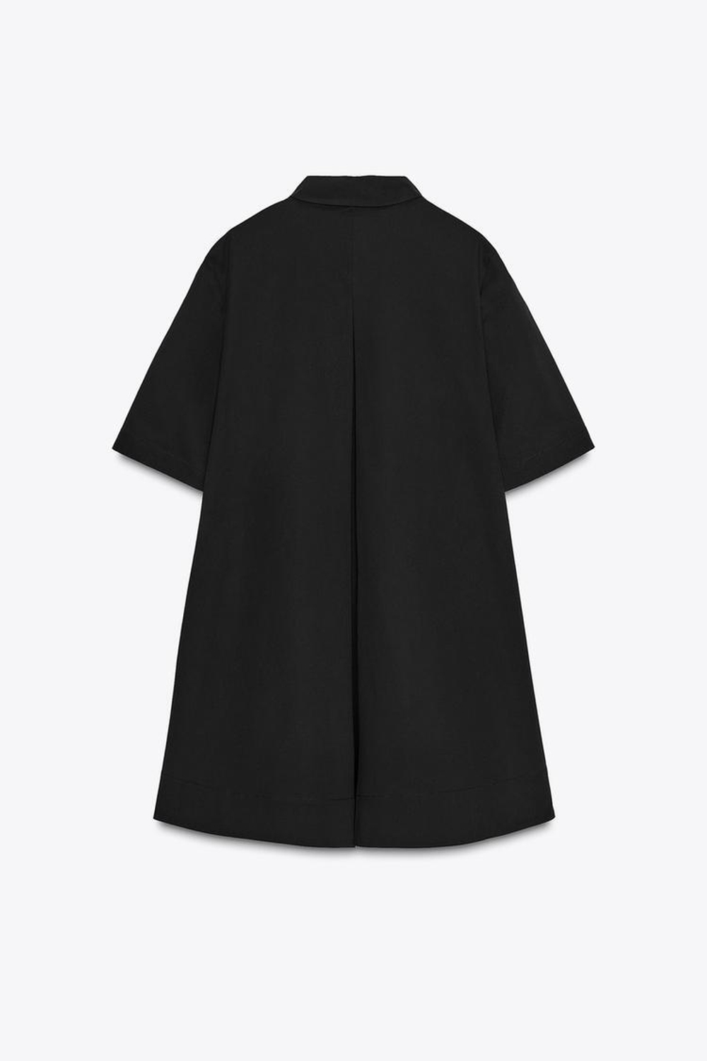 ZARA КОРОТКОЕ ПЛАТЬЕ ИЗ ПОПЛИНА — ZW COLLECTION, ЧЕРНЫЙ