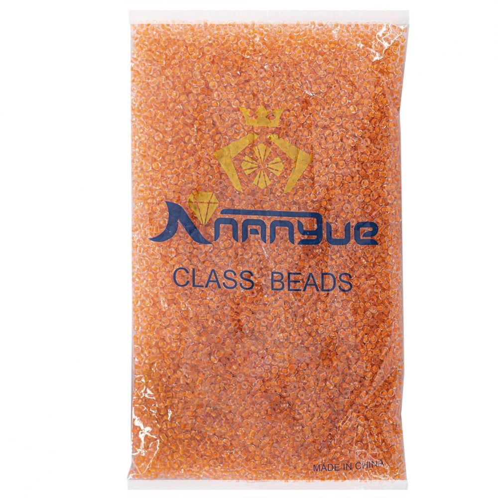 Бисер Alingar размер №8 вес 450 гр., прозрачный кристалл, внутри оранжевый, пакет Бисер Alingar размер №8 вес 450 гр., прозрачный кристалл, внутри оранжевый, пакет