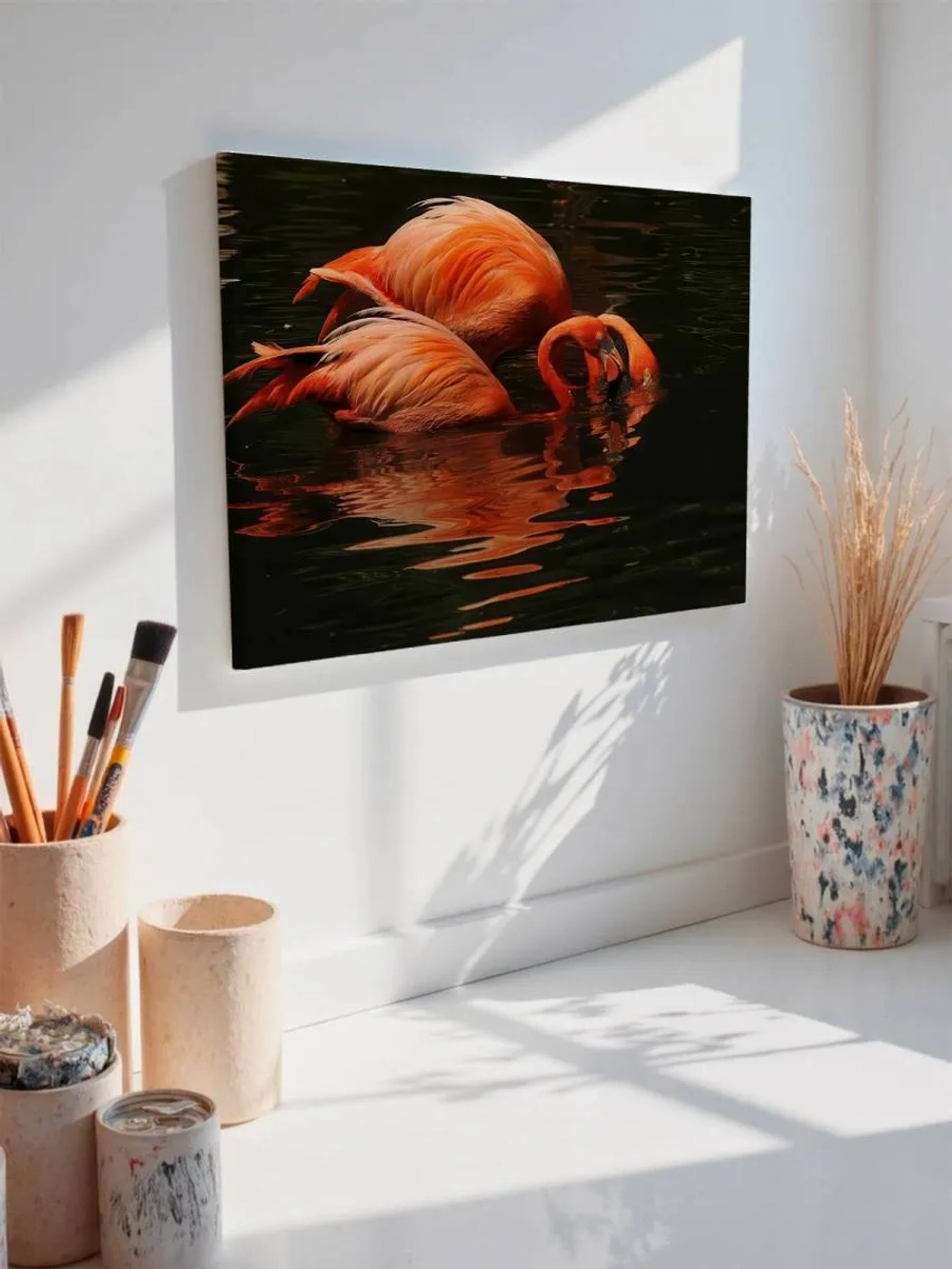 Картина на стену 40 X 50 Фламинго