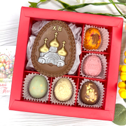 Шоколадный набор "Храм": шоколадка и 5 конфет ручной работы