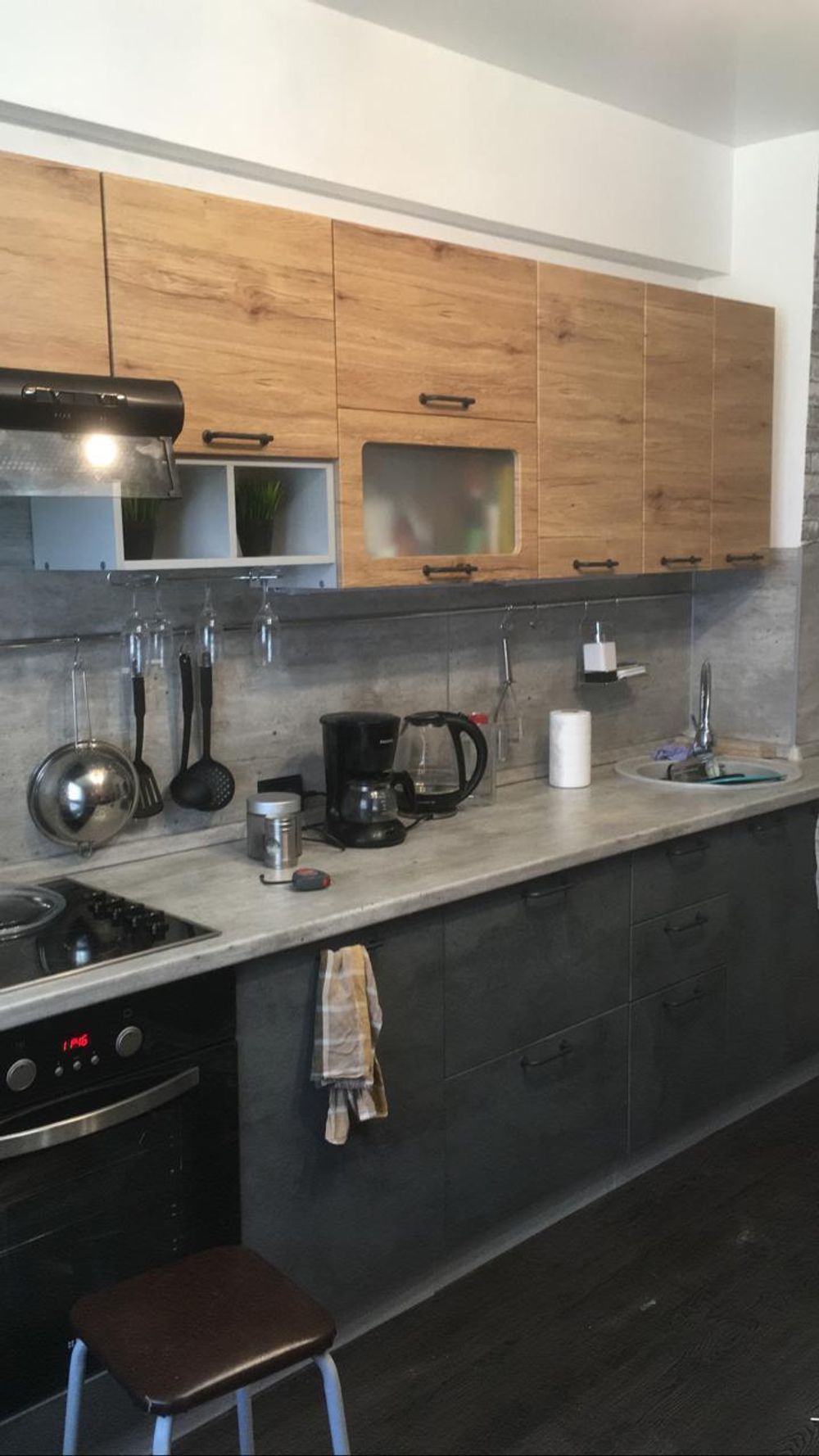 Модульная кухня "Лофт" 1800 Бетон темный