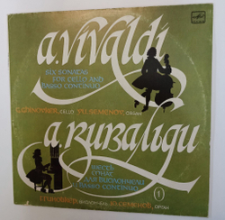 Винтажная виниловая пластинка LP Antonio Vivaldi А. Вивальди Шесть сонат для виолончели и basso continuo (СССР 1985)