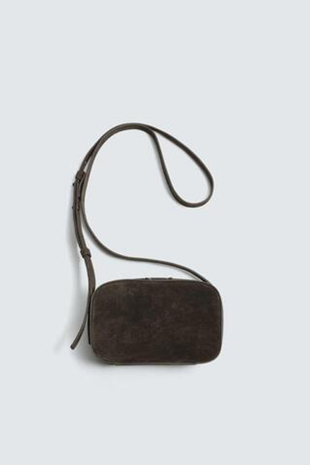 ZARA КОЖАНАЯ СУМКА С ПЛЕЧЕВЫМ РЕМНЕМ, КОРИЧНЕВЫЙ