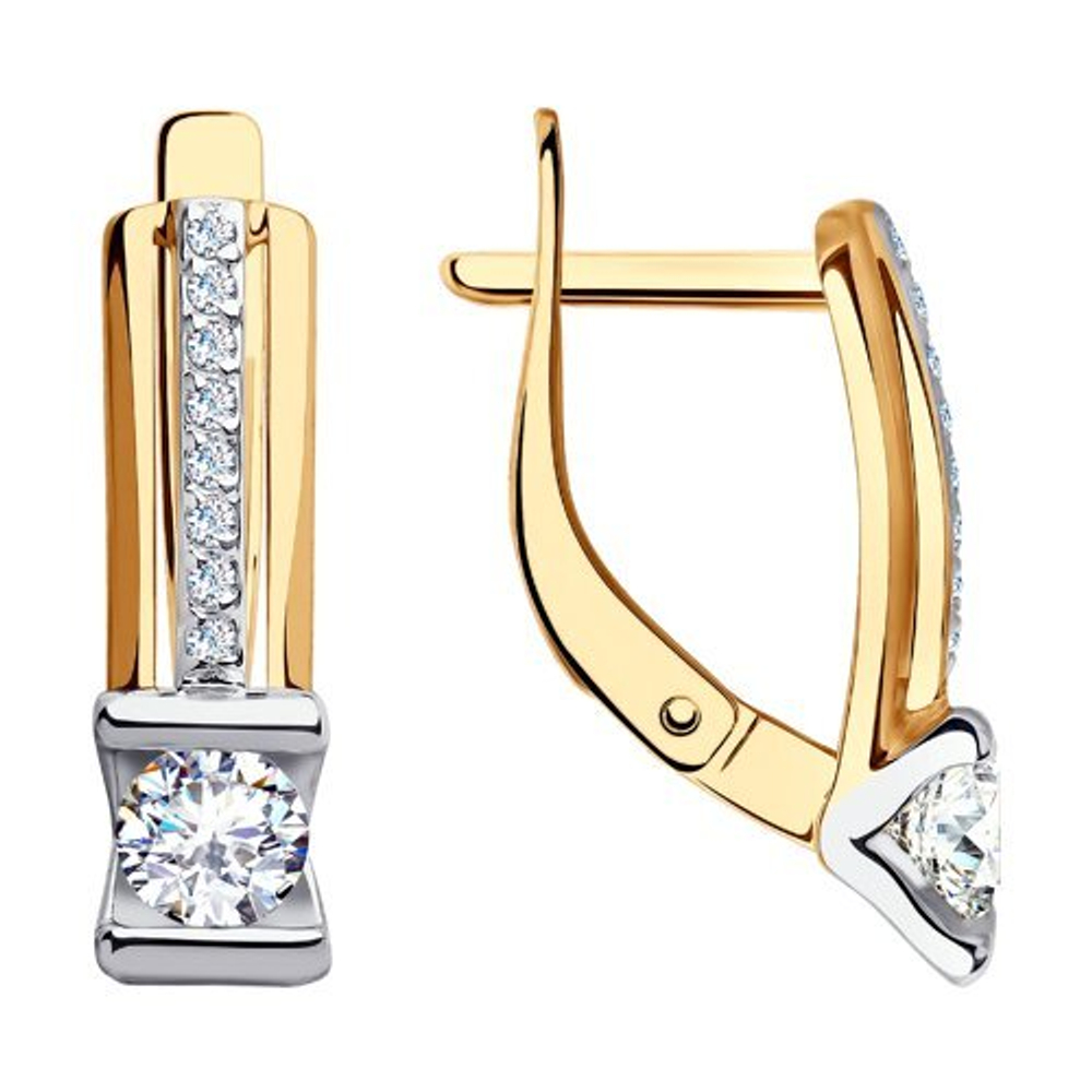 Серьги из золота 585 пробы с 18 Фианит