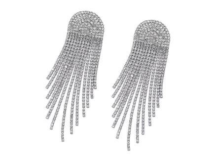 Серьги Вечерние 10,5см, со стразами