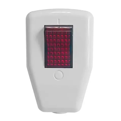 Вилка угловая с заземлением, с выключателем / вилка с кнопкой (16А, 250В), белая