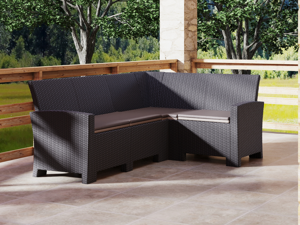 Угловой диван под ротанг Калифорния “California“ 188х136 см 4 места с подушками