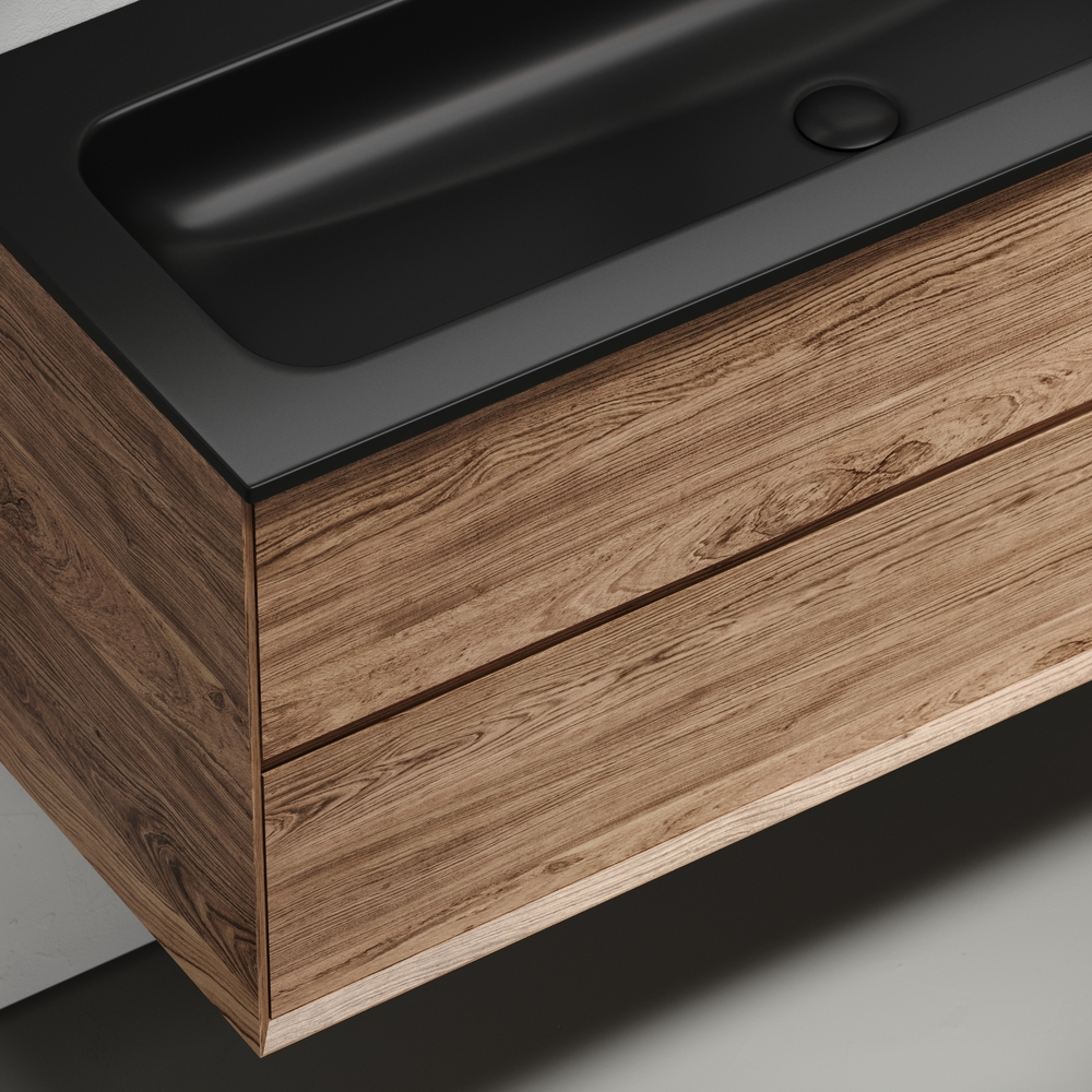 Тумба подвесная под раковину Sancos Marmi 1.0, дуб чарльстон 1195х445х520