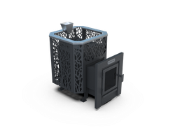 Банная печь Душа- 15 Сетка Древо Закрытая Каменка стекло 8мм