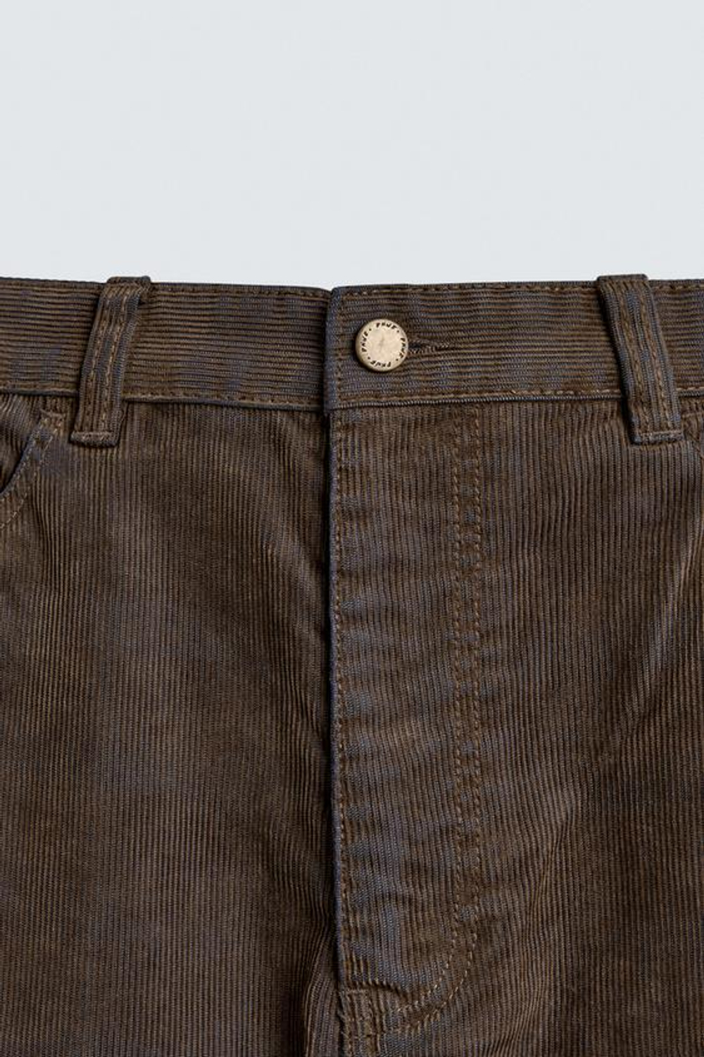 ZARA ВЕЛЬВЕТОВЫЕ БРЮКИ BAGGY FIT, КОРИЧНЕВЫЙ