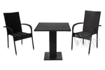 Набор мебели Garden Story Парис мини 4 уп.(2 Стул Garden Storyа Парис "без подушки"+стол 70см 2 уп., каркас черн, ротанг черн