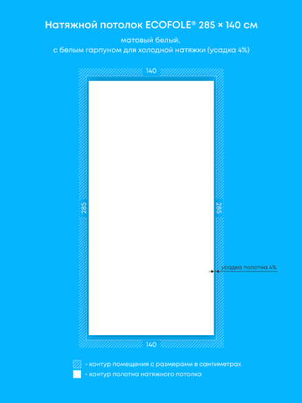 Матовый натяжной потолок 4 м2