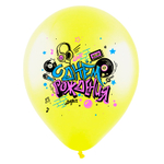 Воздушный шар с гелием, 1шт., М12/30см, Веселуха "С Днем Рождения! Диско 90-е"