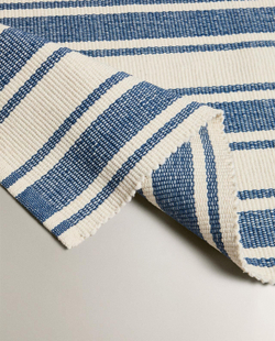 Zara Home - Ковер для ванной комнаты в неправильную полоску, синий, 50x80 см