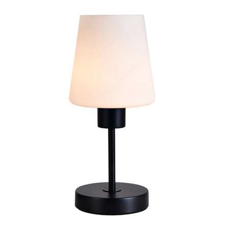 Настольный светильник 1х60Вт Е27, металл/стекло, черный/белый