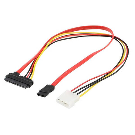 Кабель для накопителя SATA+Molex (мама) - SATA+SATA Power (мама)