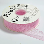Лента Декоротивная 3см х 55м "Тонкое Кружево" (Розовый)
