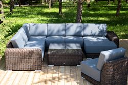 "Капри" трансформирующаяся лаунж-зона из искусственного ротанга, цвет коричневый