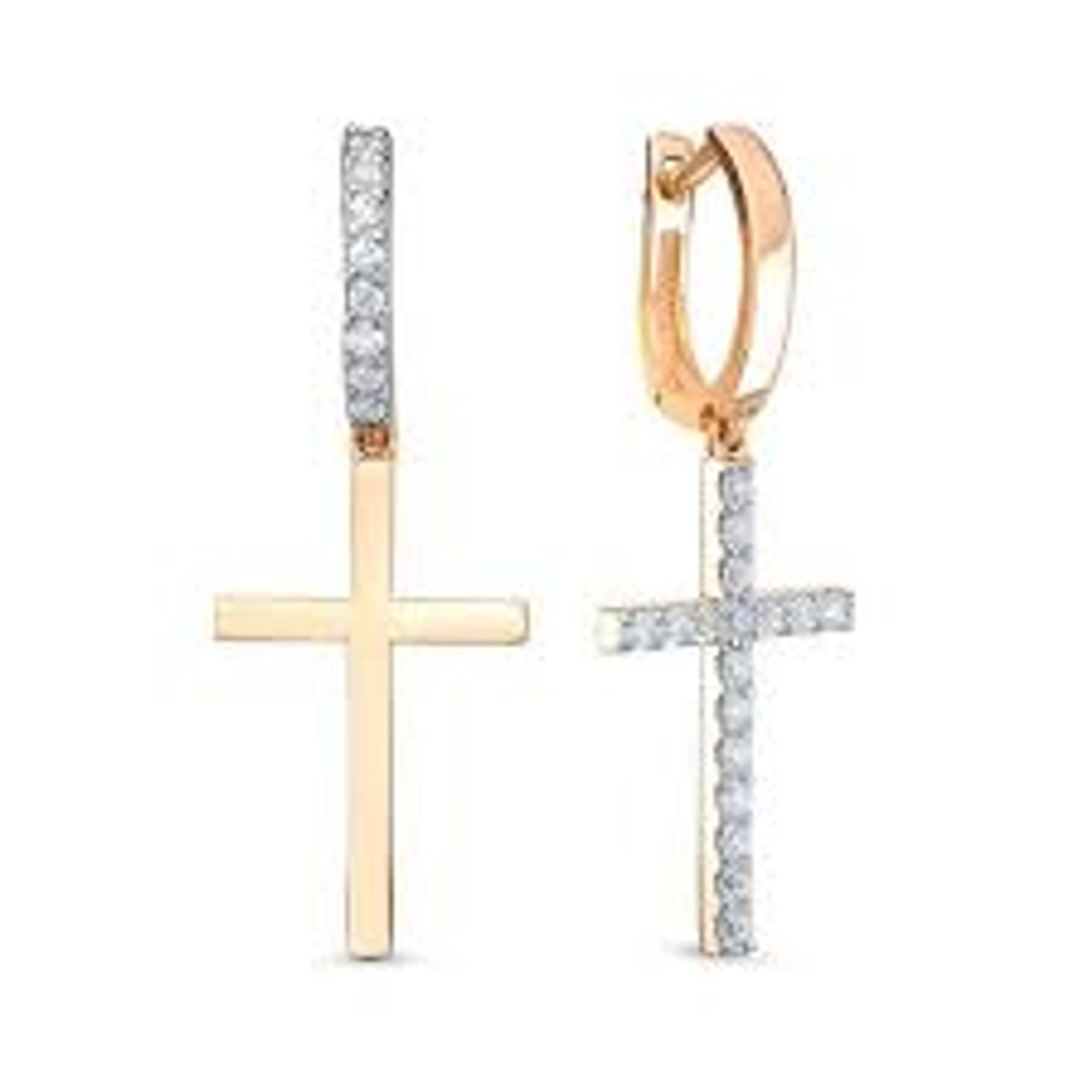 Серьги из золота с фианитами