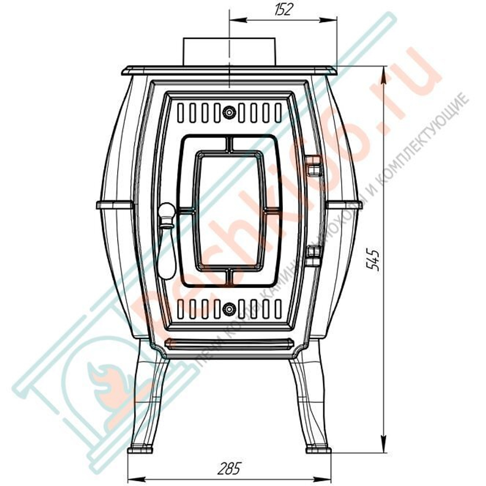 Чугунная отопительная печь Бахтинка, серая (ProMetall) в Кирове