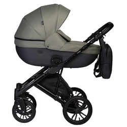 Детская коляска Indigo Mio S 2 в 1 05 т.серая кожа+зеленый