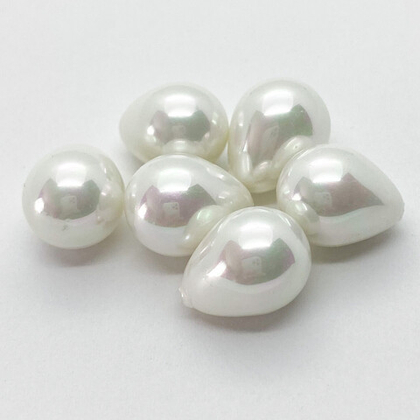 &quot;Майорка&quot; полупросверленная, цвет белый, 15*12 мм, цена за 1 шт