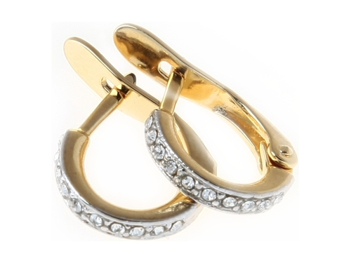 "Кап. Медуза" серьги в золотом покрытии из коллекции "Леди" от Jenavi  с английским замком