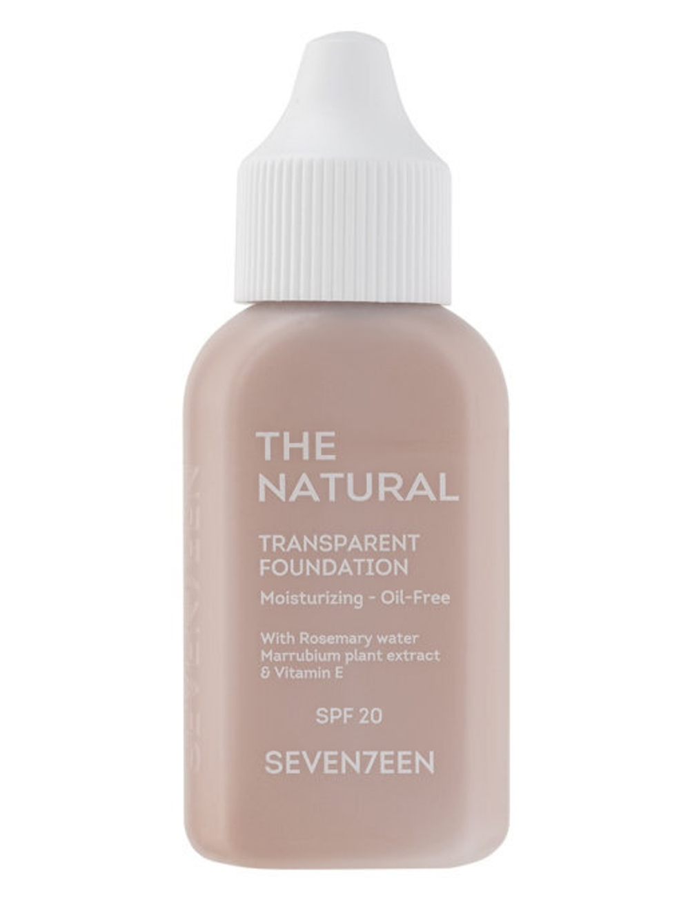 Seventeen Крем тональный The Natural Transparent Foundation, с естественным покрытием, тон №4, Темный бежевый, 35 мл