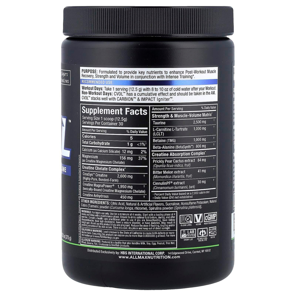 ALLMAX, C:VOL™, Post, мохито с кокосом и лаймом, 375 г (13,2 унции)
