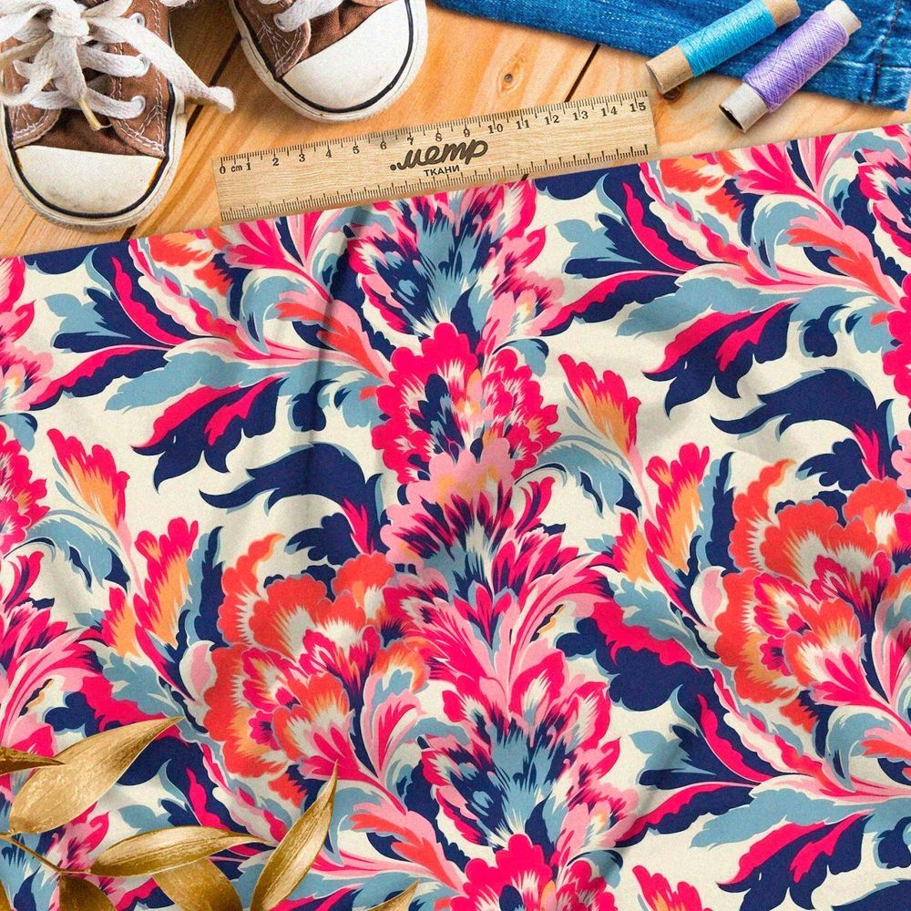 Ткань Ниагара Софт цветочные мотивы