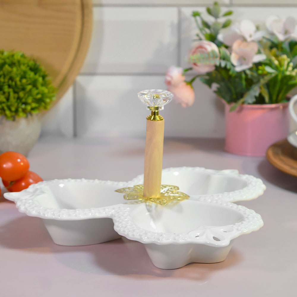 Менажница 3-х секционная 21,5см, ZD20233