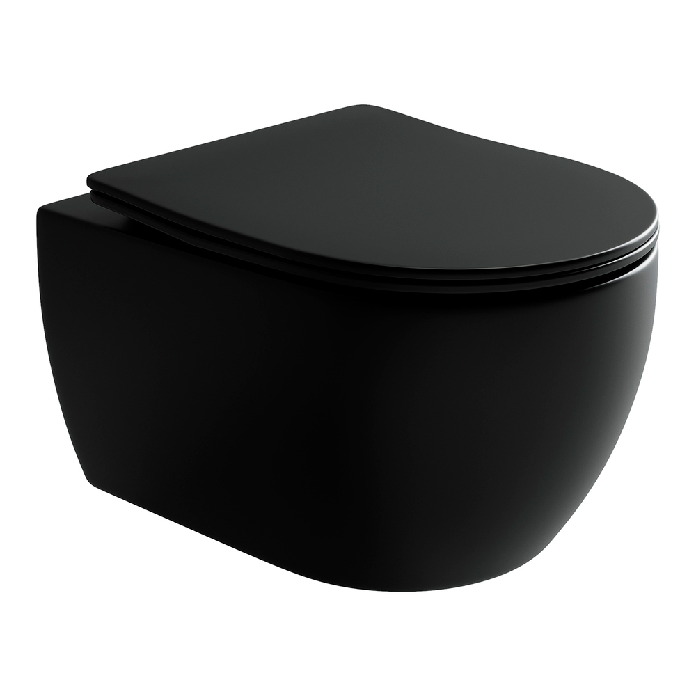 Комплект подвесной безободковый унитаз Ceramica Nova Play CN3001MB черный матовый с сиденьем микролифт + инсталляция Am.Pm ProC I012707