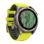 Спортивные часы Garmin fenix 8, 47 мм, Solar, титан, сапфир, силиконовый ремешок цвета «электрический жёлтый»/графитовый Безель из титана, дисплей Solar. Ремешок с классической застёжкой — на запястье обхватом 125–208 мм