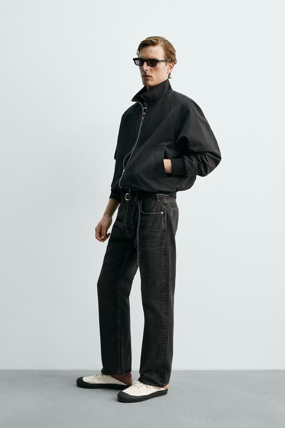ZARA Х AARON LEVINE КУРТКА REGULAR FIT ИЗ ХЛОПКА И ШЕРСТИ, ЧЕРНЫЙ