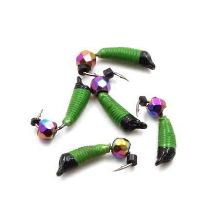 Мормышка вольф. безнасадочная "ЯМАН" Ручейник №2, d-1.5 мм, L-7 мм, вес 0,50 гр.,кристалл хамелеон, цв. Салатовый