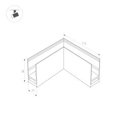 Коннектор угловой MAG-CON-2538-L90 (BK) (Arlight, IP20 Металл, 5 лет) 033247