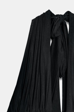 ZARA ТОП С ГОРЛОВИНОЙ ХАЛТЕР, ЧЕРНЫЙ