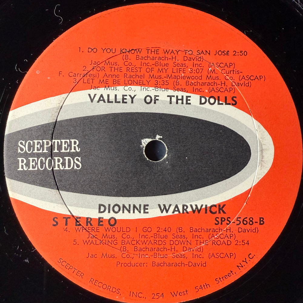 Dionne Warwick ‎– Valley Of The Dolls (США 1968г.)