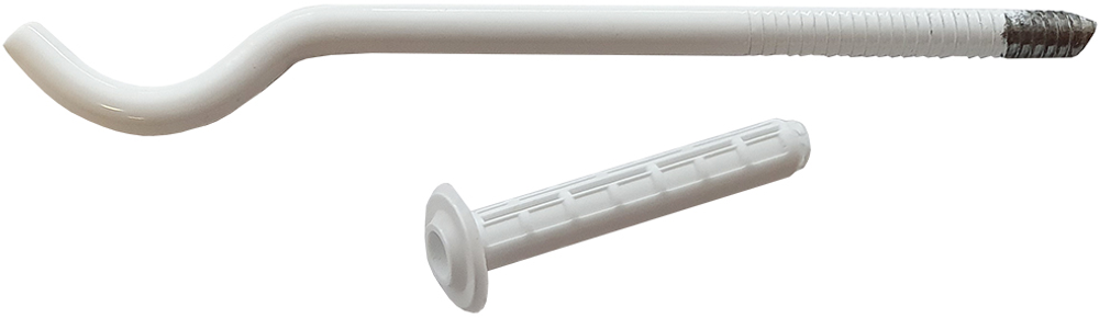 Кронштейн для радиаторов с дюбелем 9х220мм белый унив. Кронштейн для радиаторов с дюбелем 9х220мм белый унив.