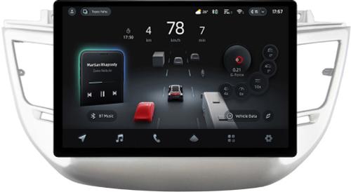 Магнитола для Hyundai Tucson 3 2015-2018 (штатная КЗВ, рамка серебро) - Teyes CC4-PRO монитор 13" 2K QLED на Android 13, Быстрейшая, Snapdragon 778G, ИИ, CarPlay, DSP, 4G SIM-слот